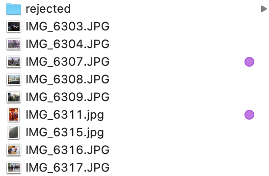 rejected photos sub-folder